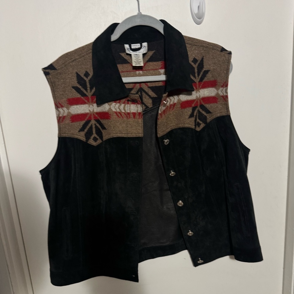 Vintage Pendleton Black and Brown Patterned Vest